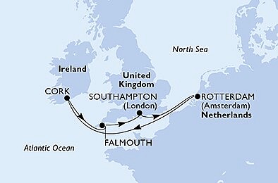 Veľká Británia, Holandsko, Írsko zo Southamptonu na lodi MSC Virtuosa, plavba s bonusom