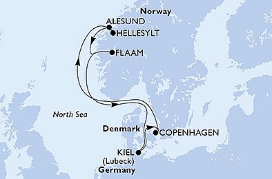 Nemecko, Dánsko, Nórsko z Kielu na lodi MSC Euribia, plavba s bonusom