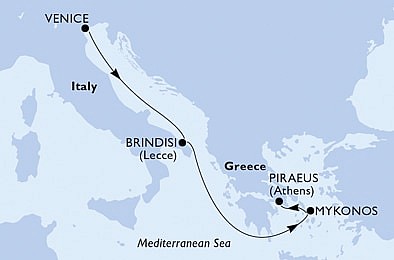 Taliansko, Grécko z Benátok na lodi MSC Sinfonia, plavba s bonusom