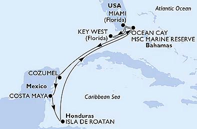 Z Miami do Mexika a cez Bahamy späť na lodi MSC Magnifica, plavba so slovenským sprievodcom