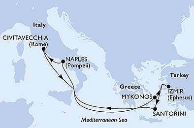 Turecko, Grécko, Taliansko z Izmiru na lodi MSC Divina, plavba s bonusom