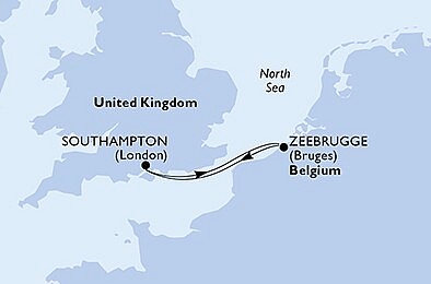 Veľká Británia, Belgicko zo Southamptonu na lodi MSC Virtuosa, plavba s bonusom
