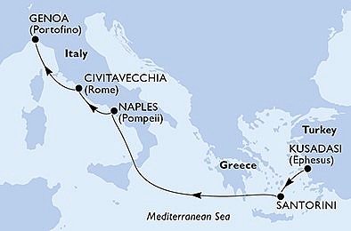 Turecko, Grécko, Taliansko z Kusadasi na lodi MSC Divina, plavba s bonusom