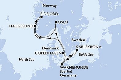 Dánsko, Švédsko, Nemecko, Nórsko z Kodaně na lodi MSC Poesia, plavba s bonusom