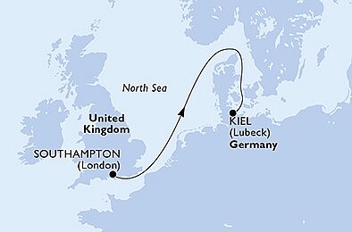 Veľká Británia, Nemecko zo Southamptonu na lodi MSC Euribia