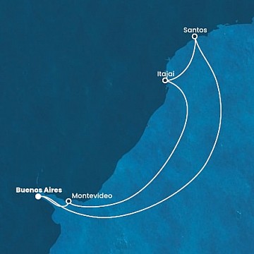 Argentína, Uruguaj, Brazília z Buenos Aires na lodi Costa Diadema