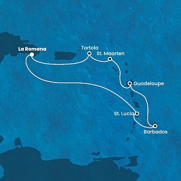 Dominikánska republika, Svätá Lucia, Barbados, Guadeloupe, ... z La Romany na lodi Costa Fascinosa