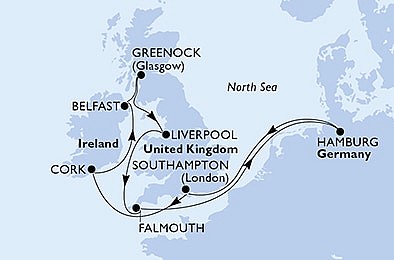Nemecko, Veľká Británia, Írsko z Hamburgu na lodi MSC Preziosa, plavba s bonusom