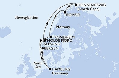 Nemecko, Nórsko z Hamburgu na lodi MSC Preziosa, plavba s bonusom