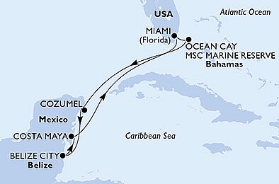 USA, Bahamy, Mexiko, Belize z Miami na lodi MSC Seaside, plavba s bonusom