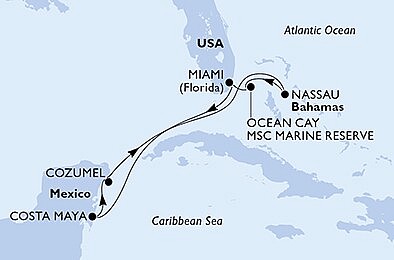 USA, Mexiko, Bahamy z Miami na lodi MSC Seaside, plavba s bonusom