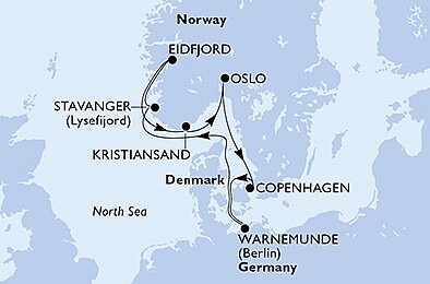 Nemecko, Nórsko, Dánsko z Warnemünde na lodi MSC Poesia, plavba s bonusom