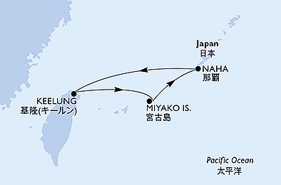 Japonsko, Tchaj-wan z Nahy - Okinawi na lodi MSC Bellissima