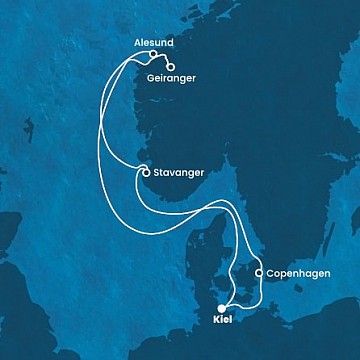 Nemecko, Dánsko, Nórsko z Kielu na lodi Costa Diadema