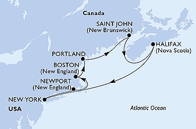 USA - Východné pobrežie, Kanada z New Yorku na lodi MSC Meraviglia, plavba s bonusom