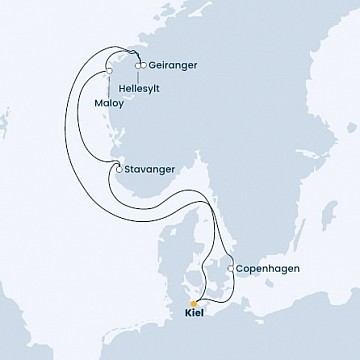 Nemecko, Dánsko, Nórsko, Francúzsko z Kielu na lodi Costa Firenze