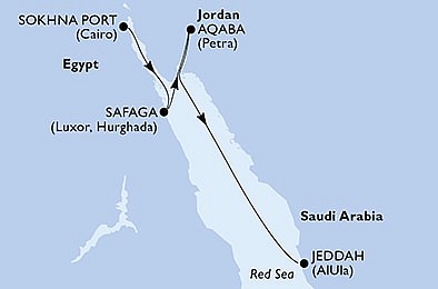 Egypt, Jordánsko, Saúdská Arábie na lodi MSC Splendida, plavba s bonusom