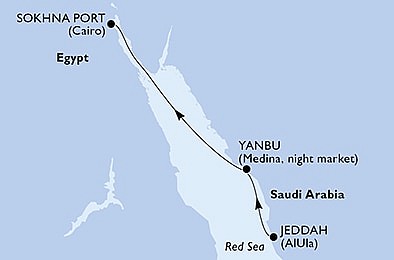 Saúdská Arábie, Egypt na lodi MSC Splendida, plavba s bonusom