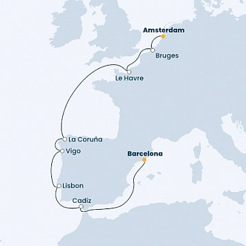 Z Amsterdamu až do Barcelony na Costa Favolosa, plavba so slovenským sprievodcom