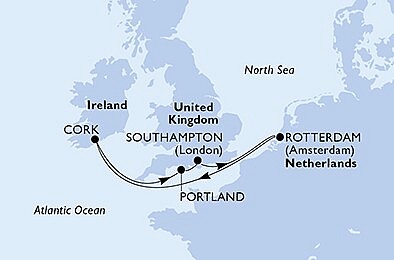 Veľká Británia, Holandsko, Írsko zo Southamptonu na lodi MSC Virtuosa