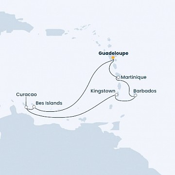 Guadeloupe, Bonaire, Curacao, Svätý Vincent a Grenadiny, Barbados, Martinik z Pointe-ŕ-Pitre na lodi Costa Fascinosa