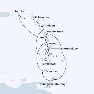 Guadeloupe, Trinidad a Tobago, Grenada, Dominika, Svätá Lucia, Martinik,  na lodi Costa Fascinosa