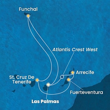 Španielsko, Portugalsko, z Lanzarote z Las Palmas na lodi Costa Smeralda