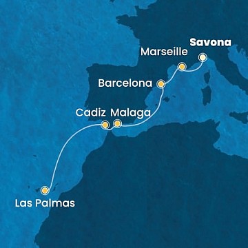 Taliansko, Francúzsko, Španielsko ze Savony na lodi Costa Smeralda