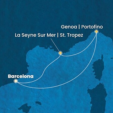 Španielsko, Taliansko, Francúzsko z Barcelony na lodi Costa Fascinosa