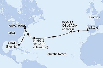 USA, USA - Východné pobrežie, Bermudy, Portugalsko z Miami na lodi MSC Divina