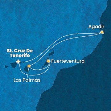 Španielsko, Maroko z Tenerife na lodi Costa Smeralda