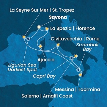 Taliansko, Francúzsko ze Savony na lodi Costa Fascinosa