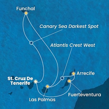 Španielsko, z Lanzarote, Portugalsko z Tenerife na lodi Costa Smeralda