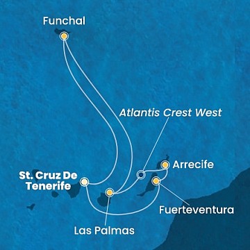 Španielsko, z Lanzarote, Portugalsko z Tenerife na lodi Costa Smeralda