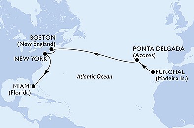 Madeira, Portugalsko, USA z Funchalu na lodi MSC Meraviglia ****