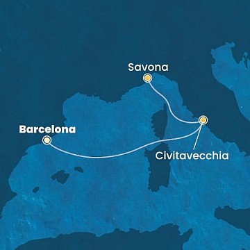 Španielsko, Taliansko z Barcelony na lodi Costa Pacifica