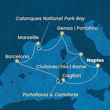 Taliansko, Francúzsko, Španielsko z Neapolu na lodi Costa Smeralda