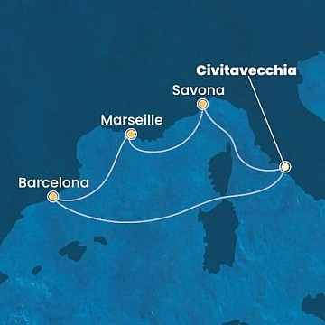 Taliansko, Francúzsko, Španielsko z Civitavechie na lodi Costa Smeralda