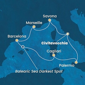 Taliansko, Francúzsko, Španielsko z Civitavechie na lodi Costa Smeralda