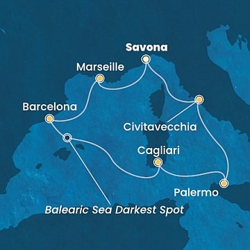 Taliansko, Francúzsko, Španielsko ze Savony na lodi Costa Smeralda