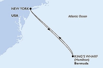 USA - Východné pobrežie, Bermudy z New Yorku na lodi MSC Meraviglia