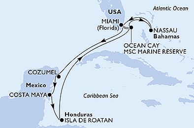 USA, Bahamy, Mexiko, Honduras z Miami na lodi MSC Magnifica, plavba s bonusom