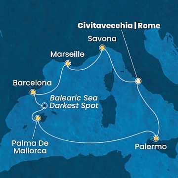 Taliansko, Francúzsko, Španielsko z Civitavechie na lodi Costa Toscana