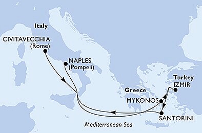 Taliansko, Grécko, Turecko z Civitavechie na lodi MSC Divina, plavba s bonusom