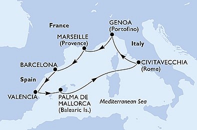 Francúzsko, Španielsko, Taliansko z Marseille na lodi MSC Magnifica, plavba s bonusom