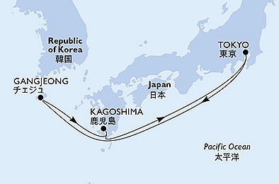 Japonsko, Južná Kórea z Tokia na lodi MSC Bellissima