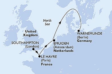 Veľká Británia, Francúzsko, Holandsko, Nemecko zo Southamptonu na lodi MSC Poesia, plavba s bonusom