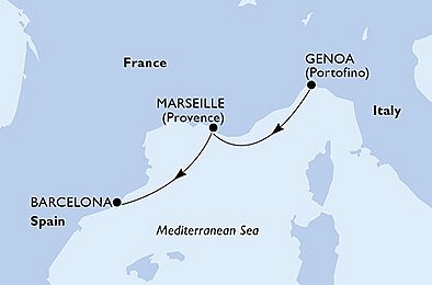 Taliansko, Francúzsko, Španielsko z Janova na lodi MSC Grandiosa, plavba s bonusom