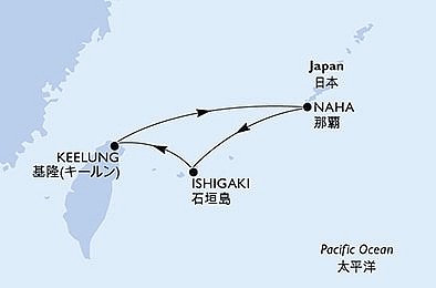Japonsko, Tchaj-wan z Nahy - Okinawi na lodi MSC Bellissima
