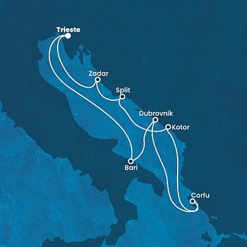 Taliansko, Chorvátsko, Grécko, Čierna Hora z Trieste na lodi Costa Deliziosa